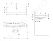Geberit Smyle Square - Umyvadlo 120x48 cm, s přepadem, otvor pro baterii, bílá 500.226.01.1