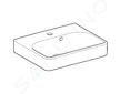 Geberit Smyle Square - Umyvadlo 45x36 cm, s přepadem, otvor pro baterii, bílá 500.222.01.1