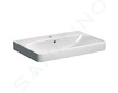 Geberit Smyle Square - Umyvadlo 75x48 cm, s přepadem, otvor pro baterii, bílá 500.249.01.1