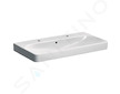 Geberit Smyle Square - Umyvadlo 90x48 cm, s přepadem, 2 otvory pro baterie, bílá 500.252.01.1