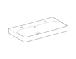 Geberit Smyle Square - Umyvadlo 90x48 cm, s přepadem, 2 otvory pro baterie, bílá 500.252.01.1