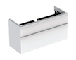 Geberit Smyle Square - Umyvadlová skříňka, 118x47x62 cm, 2 zásuvky, lesklá bílá/matná bílá 500.355.00.1