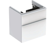 Geberit Smyle Square - Umyvadlová skříňka, 58x47x62 cm, 2 zásuvky, lesklá bílá/matná bílá 500.352.00.1