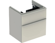 Geberit Smyle Square - Umyvadlová skříňka, 58x47x62 cm, 2 zásuvky, pískově šedá 500.352.JL.1