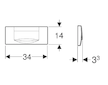 Geberit Splachovací systémy - Ovládání splachování 300T, bílá 115.333.11.1
