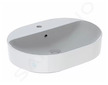 Geberit VariForm - Umyvadlo na desku 50x48 cm, s přepadem, otvor pro baterii, bílá 500.775.01.2