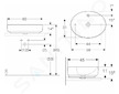 Geberit VariForm - Umyvadlo na desku 60x45 cm, s přepadem, otvor pro baterii, bílá 500.772.01.2