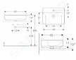 Geberit VariForm - Umyvadlo na desku 60x45 cm, s přepadem, otvor pro baterii, bílá 500.780.01.2