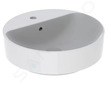 Geberit VariForm - Umyvadlo na desku, průměr 45 cm, s přepadem, otvor pro baterii, bílá 500.769.01.2