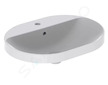 Geberit VariForm - Umyvadlo zápustné 60x45 cm, s přepadem, otvor pro baterii, bílá 500.732.01.2