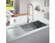 Grohe Dřezy - Dřez K1000 s automatickým odtokem, 116x52 cm, kartáčovaná nerez 31582SD1