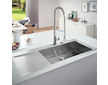 Grohe Dřezy - Dřez K1000 s automatickým odtokem, 116x52 cm, kartáčovaná nerez 31582SD1