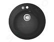 Grohe Dřezy - Kompozitní dřez K200 s automatickým odtokem, průměr 51 cm, granitová černá 31656AP0