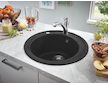 Grohe Dřezy - Kompozitní dřez K200 s automatickým odtokem, průměr 51 cm, granitová černá 31656AP0