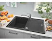 Grohe Dřezy - Kompozitní dřez K400 s automatickým odtokem, 78x50 cm, granitová černá 31639AP0