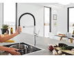 Grohe Essence - Dřezová baterie s flexibilním ramenem s přepínačem, chrom 30294000