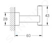 Grohe Essentials Cube - Háček, kartáčovaný Hard Graphite 40511AL1