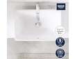 Grohe Euro Ceramic - Umyvadlo na desku 60x40 cm, s přepadem, bez otvoru pro baterii, alpská bílá 102434SH00