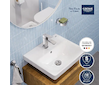 Grohe Euro Ceramic - Umývátko 45x39 cm, s přepadem, otvor pro baterii, alpská bílá 102435SH00