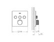 Grohe Grohtherm SmartControl - Termostatická vanová baterie pod omítku se 3 ventily, měsíční bílá 29157LS0
