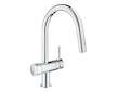 Grohe Minta - Dřezová baterie, s uzavíracím ventilem a vytahovací sprškou , Chrom 31916000