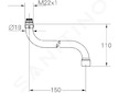 Grohe Náhradní díly - Ramínko pro kuchyňskou nástěnnou baterii, chrom 13052000