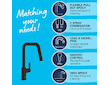 Grohe QuickFix Start - Dřezová baterie s výsuvnou sprškou, matná černá 306312430