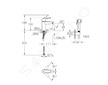 Grohe QuickFix Start - Umyvadlová baterie s bidetovou sprškou, matná černá 231232433