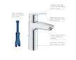 Grohe QuickFix Start - Umyvadlová baterie s výpustí, studený start, chrom 23552002