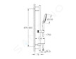 Grohe Rainshower SmartActive - Sada sprchové hlavice 130 9,5 l/min, 3 proudy, tyče 90 cm a hadice, měsíční bílá 26579LS0