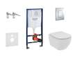Grohe Rapid SL - Set předstěnové instalace, klozetu a sedátka Tesi, softclose, rimless, tlačítka Skate Cosmopolitan, chrom 38528