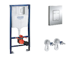 Grohe Rapid SL - Set předstěnové instalace, klozetu Gaia a sedátka softclose, tlačítko Skate Cosmpolitan, chrom SANI11BA1105