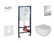 Grohe Rapid SL - Set předstěnové instalace, klozetu Oudee a sedátka softclose, tlačítko Skate Cosmopolitan, chrom SANI11BA1104