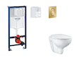 Grohe Rapid SL - Set předstěnové instalace, klozetu, sedátka SoftClose a tlačítka Arena Cosmopolitan S, kartáčovaný Cool Sunrise