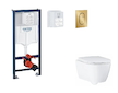 Grohe Rapid SL - Set předstěnové instalace, klozetu, sedátka SoftClose a tlačítka Arena Cosmopolitan S, kartáčovaný Cool Sunrise