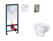 Grohe Rapid SL - Set předstěnové instalace, klozetu, sedátka SoftClose a tlačítka Arena Cosmopolitan S, kartáčovaný Hard Graphit