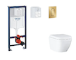 Grohe Rapid SL - Set předstěnové instalace, klozetu, sedátka SoftClose a tlačítka Arena Cosmopolitan S, Triple Vortex, kartáčova