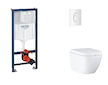 Grohe Rapid SL - Set předstěnové instalace, klozetu, sedátka SoftClose a tlačítka Arena Cosmopolitan, Triple Vortex, alpská bílá