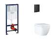 Grohe Rapid SL - Set předstěnové instalace, klozetu, sedátka SoftClose a tlačítka Even, Triple Vortex, phantom black SANI11BB511
