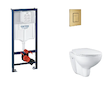 Grohe Rapid SL - Set předstěnové instalace, klozetu, sedátka SoftClose a tlačítka Skate Cosmopolitan, kartáčovaný Cool Sunrise S