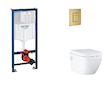 Grohe Rapid SL - Set předstěnové instalace, klozetu, sedátka SoftClose a tlačítka Skate Cosmopolitan, kartáčovaný Cool Sunrise S