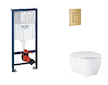 Grohe Rapid SL - Set předstěnové instalace, klozetu, sedátka SoftClose a tlačítka Skate Cosmopolitan, kartáčovaný Cool Sunrise S