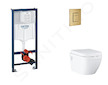Grohe Rapid SL - Set předstěnové instalace, klozetu, sedátka SoftClose a tlačítka Skate Cosmopolitan, kartáčovaný Cool Sunrise S