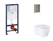 Grohe Rapid SL - Set předstěnové instalace, klozetu, sedátka SoftClose a tlačítka Skate Cosmopolitan, kartáčovaný Hard Graphite 