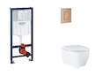 Grohe Rapid SL - Set předstěnové instalace, klozetu, sedátka SoftClose a tlačítka Skate Cosmopolitan, kartáčovaný Warm Sunset SA