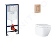 Grohe Rapid SL - Set předstěnové instalace, klozetu, sedátka SoftClose a tlačítka Skate Cosmopolitan, Triple Vortex, kartáčovaný