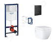Grohe Rapid SL - Set předstěnové instalace, klozetu, sedátka SoftClose, tlačítka Even a sady pro vhazování tablet, phantom black