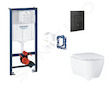 Grohe Rapid SL - Set předstěnové instalace, klozetu, sedátka SoftClose, tlačítka Even a sady pro vhazování tablet, phantom black