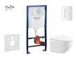 Grohe Rapid SL - Set předstěnové instalace, kompaktního klozetu Gaia sedátka softclose, tlačítko Skate Cosmopolitan, alpská bílá