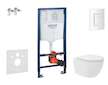 Grohe Rapid SL - Set předstěnové instalace, kompaktního klozetu Oudee Vortex a sedátka softclose, tlačítko Skate Cosmopolitan, a